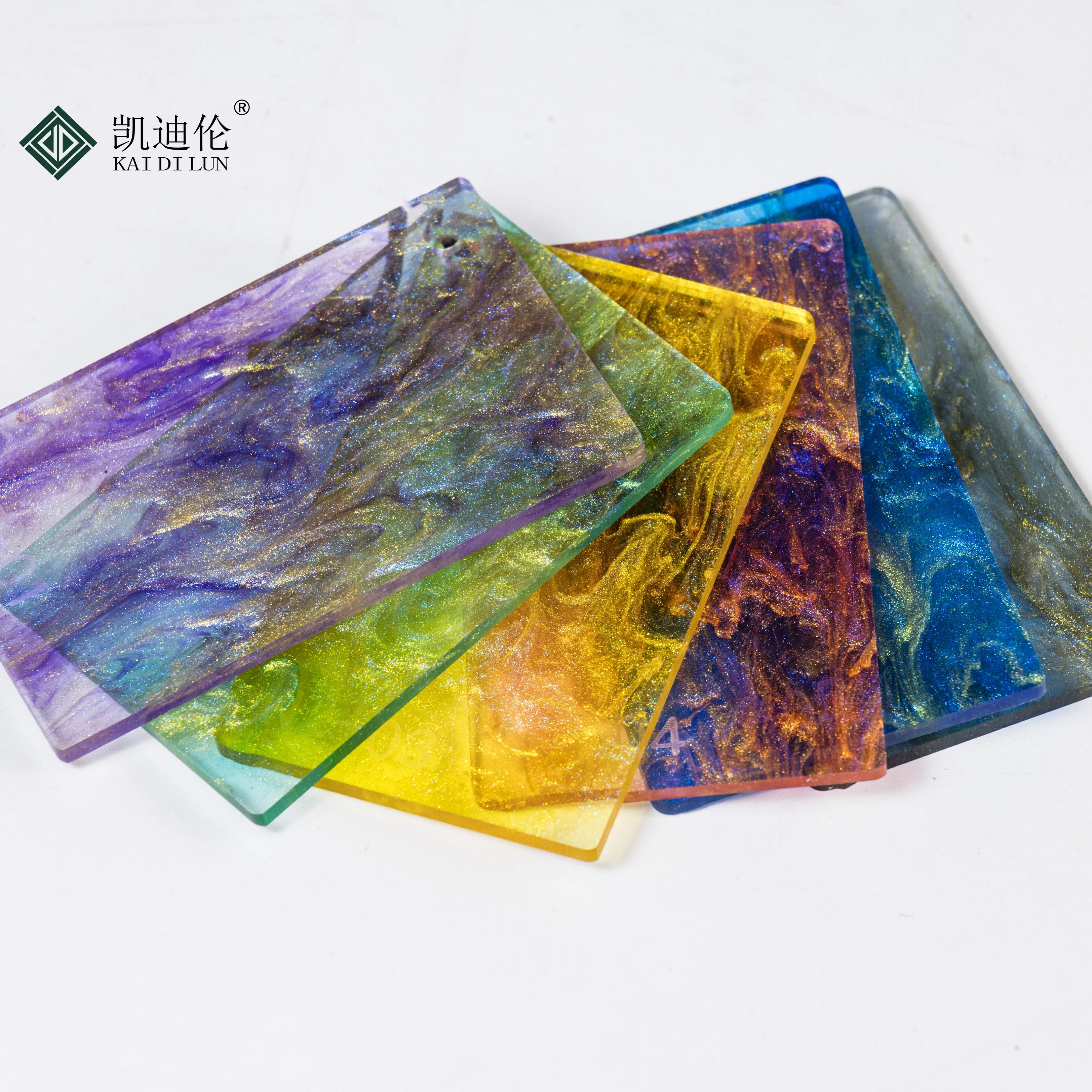 Purple Flowing Gold Acrylic Sheets 3MM Thickness 200X300MM 2 Pieces DIY Jewelry Laser Gilt Pearlescent Gold Powder Effect