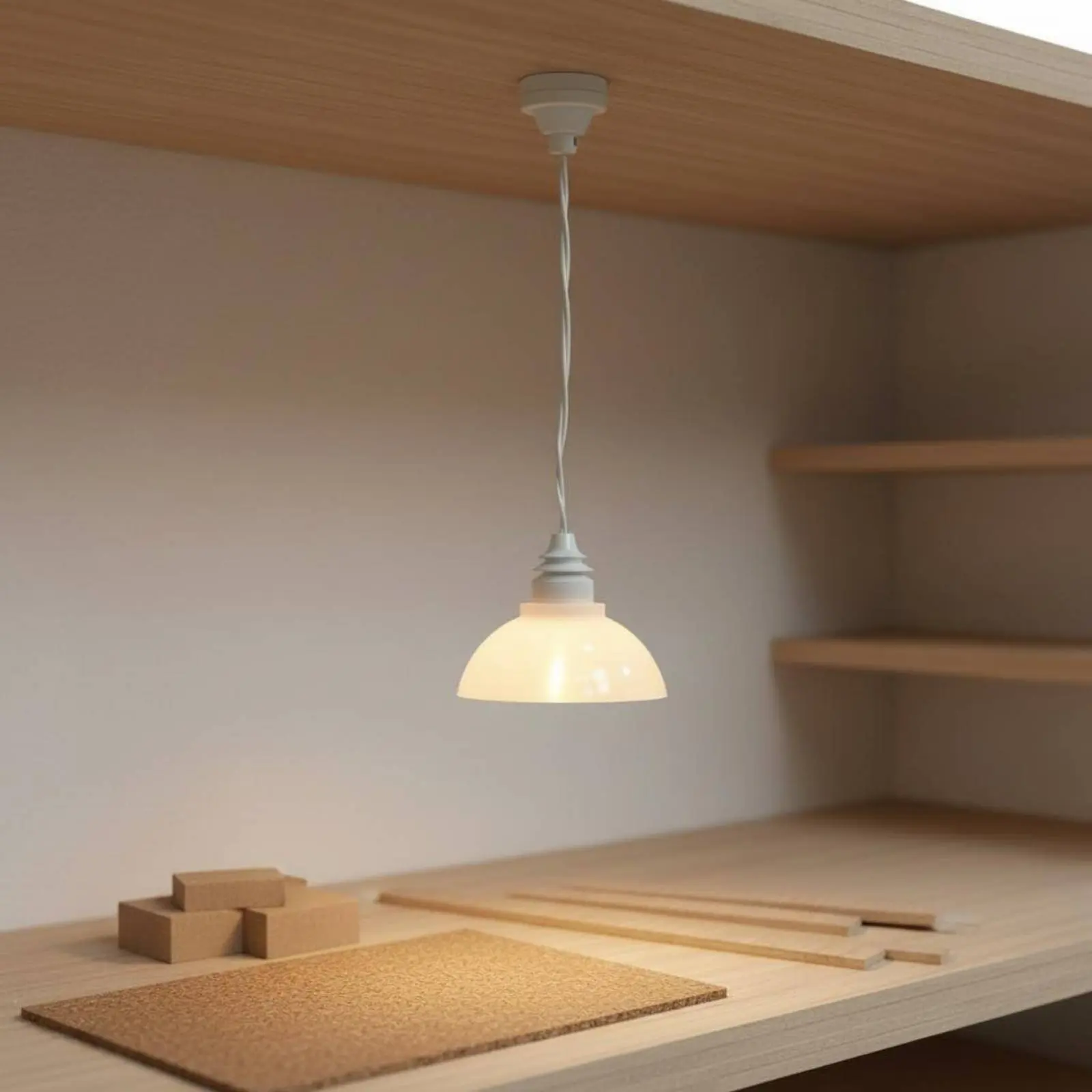 Dollhouse Hanging Light Light Realistic Intricate 1:12 Scale Hanging Light Light Tiny White Dome Lamp Easy to Match Miniature