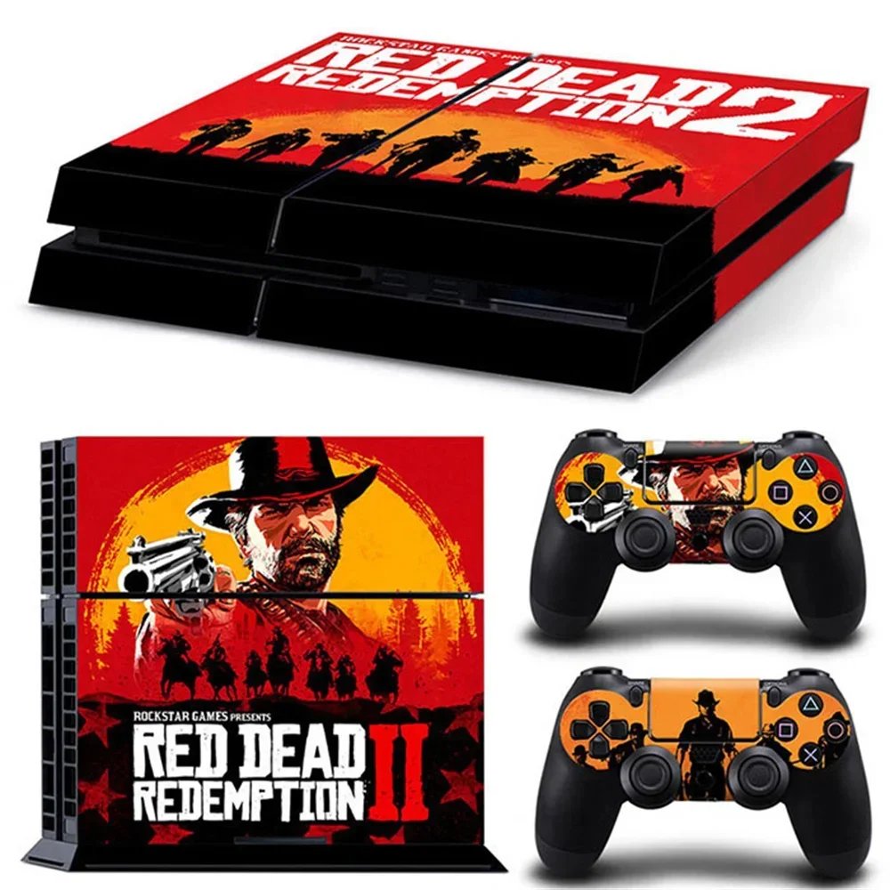 Red dead redemption 2 accessories Vinyl Decal Skin Stickers For PS4 Console and 2 PCS Stickers For PS4 Controller skin sticker