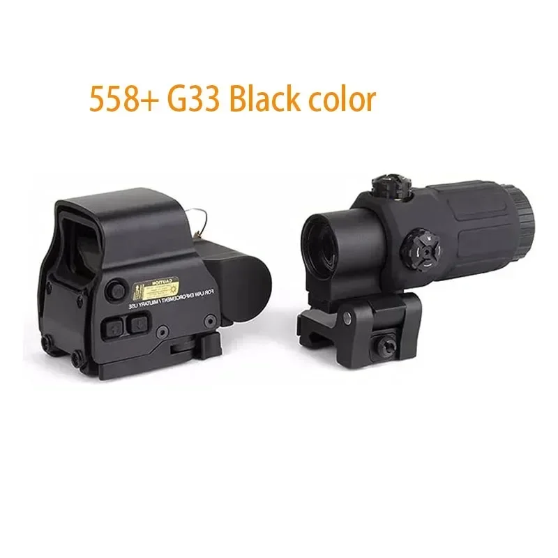 3colors 558 G33 Red Green Dot Holographic Reflex Scope Sight 3X Magnifier Combo Built-in Flip QD Mount Hunting Accessories