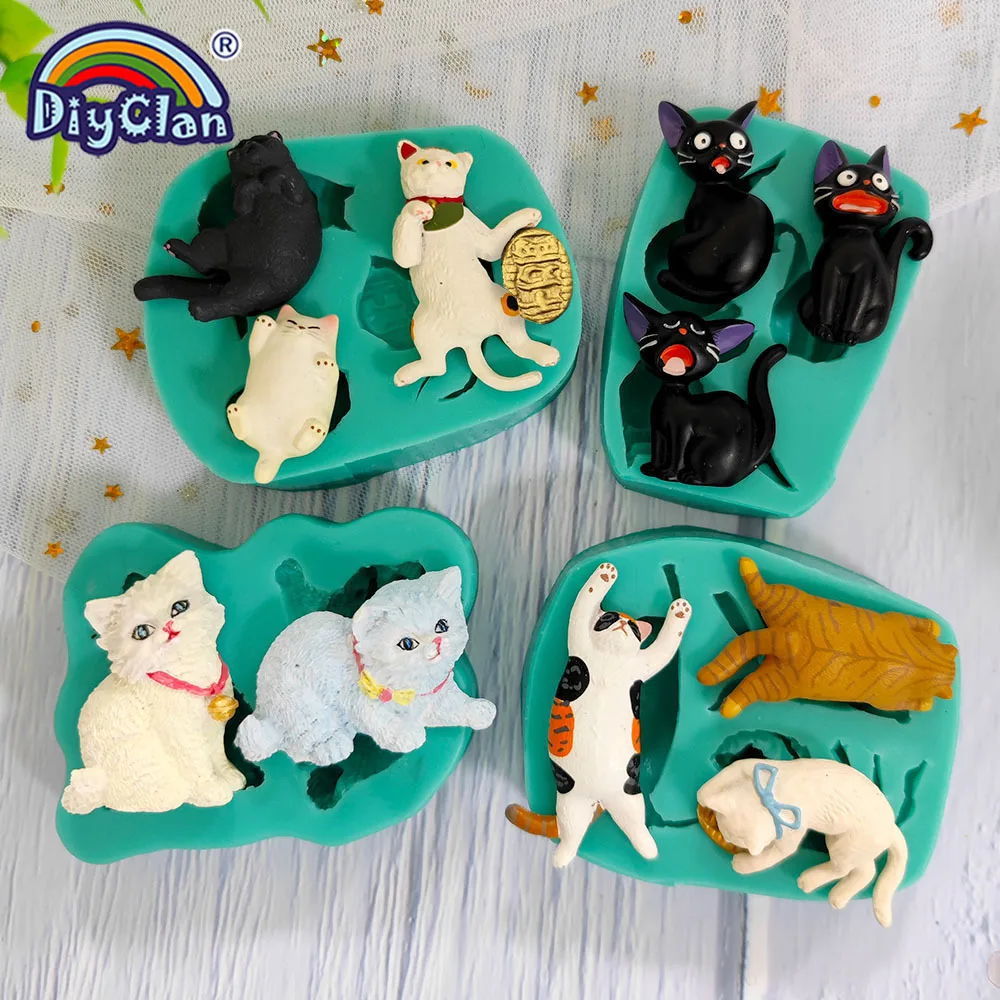 Urocza silikonowa forma do ciastek w kształcie kota, do czekolady, deserów, puddingu, dekoracji cukrowych, fondantu, żywicy epoksydowej, narzędzie do pieczenia ciast.
