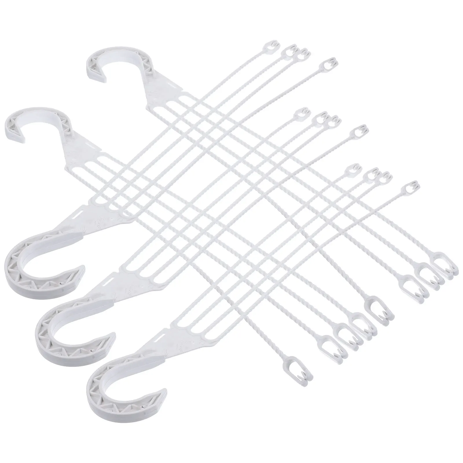 

5pcs Hanging Hooks for Flowerpot White 45cm 4 Grab Hooks Durable Plastic Easy Installation Home Office Balcony Terrace Practical