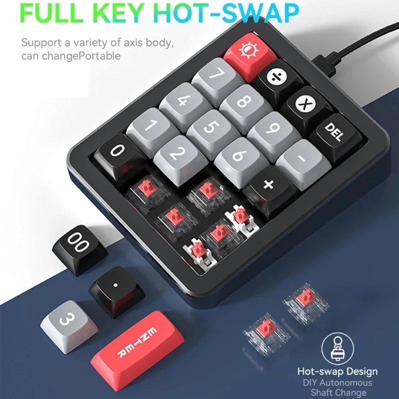 

Game Keyboard with Lighting Numpad Hot Swappable Mechanical Keypad for Gamers, eSports Player TypeC