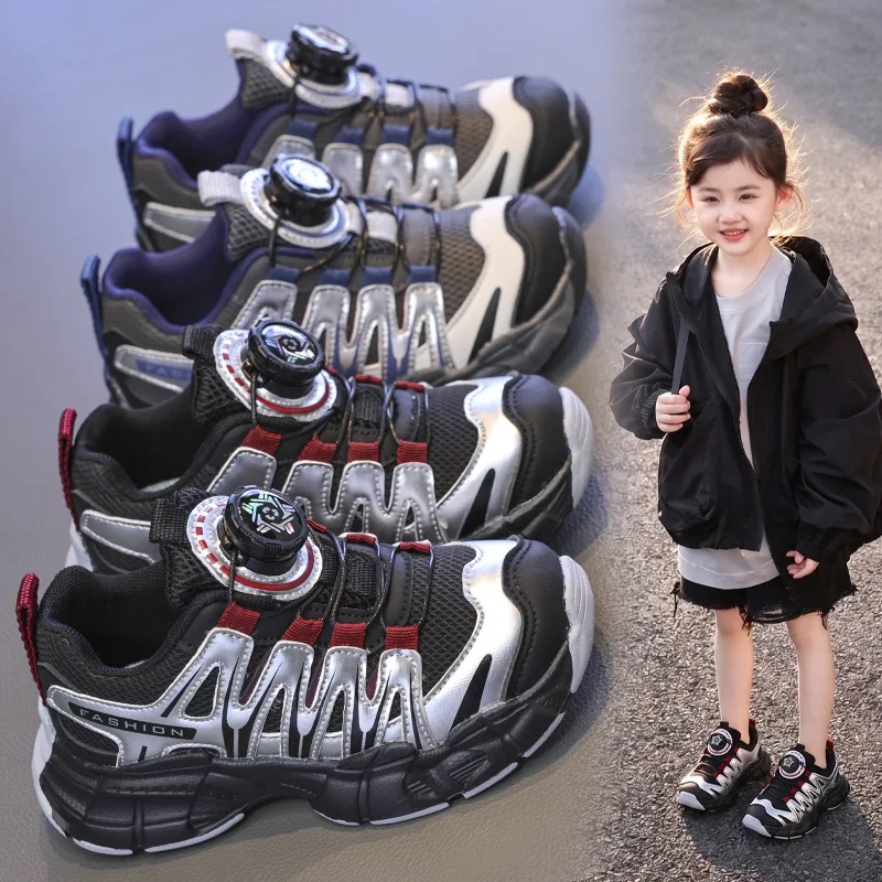 Hot Sell Children Shoes Size 27-37 Boys Fashion Sneakers Girls Sport Running Shoes Kids Breathable Casual Trainers Outdoor Shoes