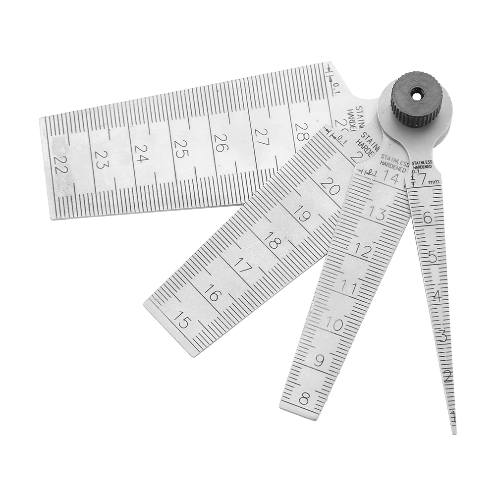 Feeler Measuring Tool Hole Size Gage 1 Set Stainless Steel Welding Taper Feeler Gauge Rulers Hole Inspection Tool Taper Gauge