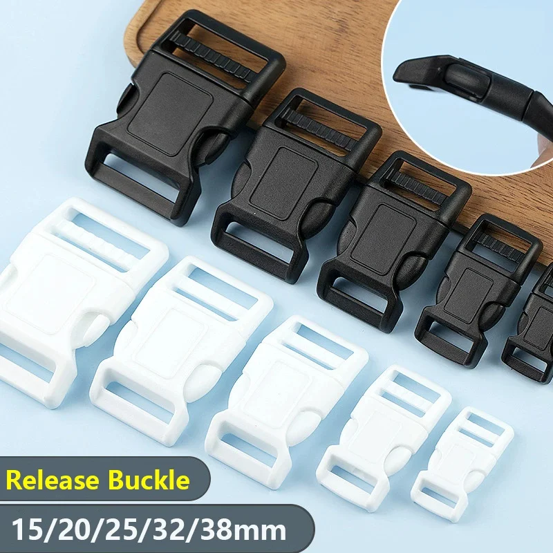 

5/10/20Pcs Arched Backpack Hasp Buckle 15-38mm Bag Strap Side Carabiner Clips Plastic Release Buckles Pets Collar Closures Hooks