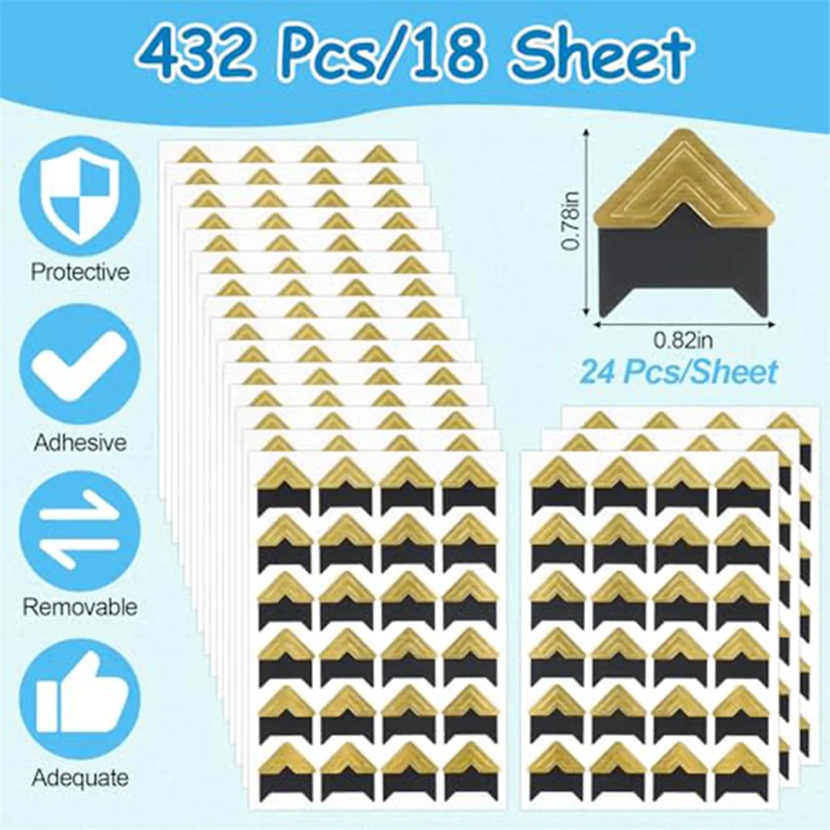 

ABNJ 432 Pcs Photo Corners Self Adhesive, Acid Free Picture Corners for Scrapbooking, Photo Corners for DIY Scrapbooking B
