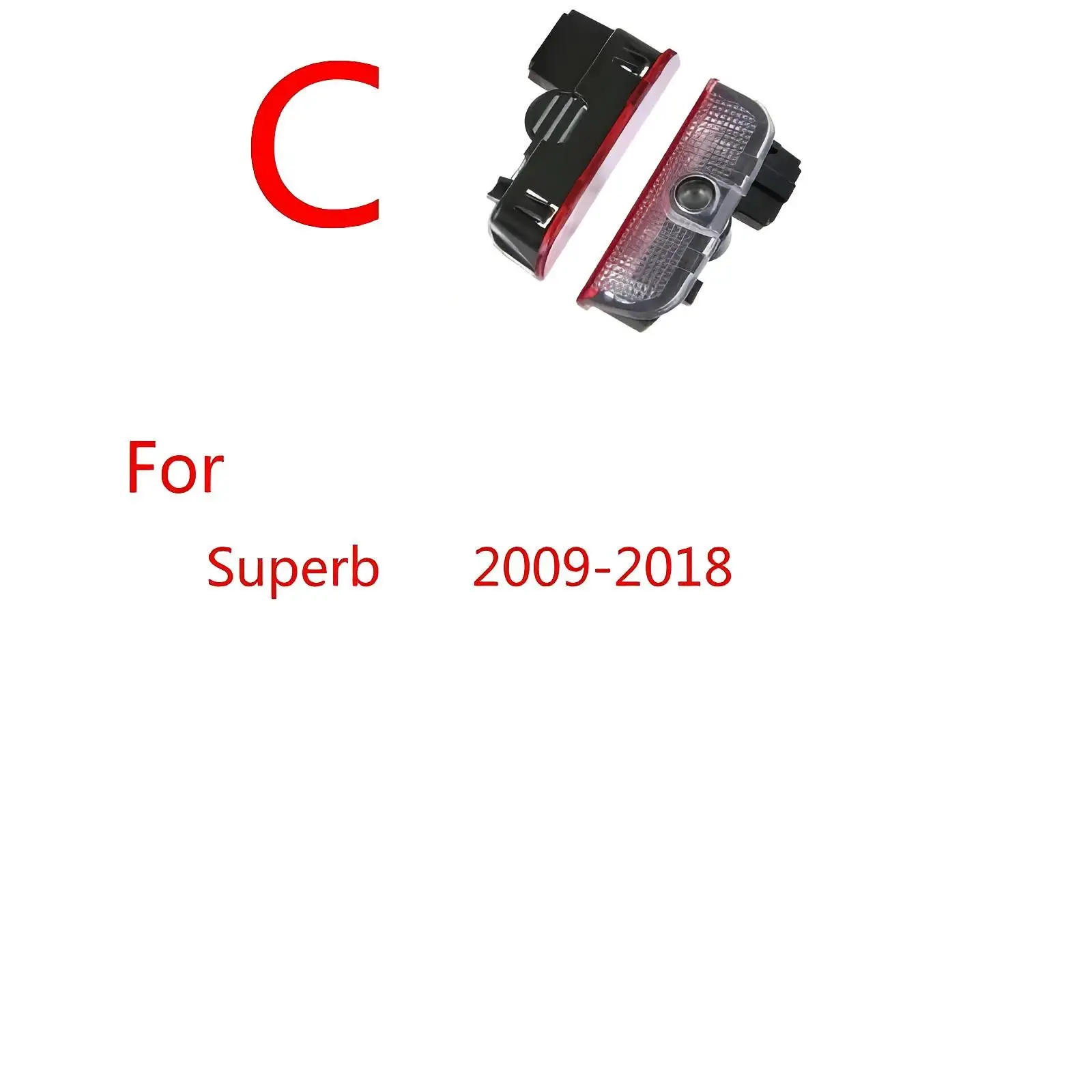 2 Stück Auto-LED-Türprojektorleuchten für Skoda Zubehör 2004-2024 VRS Octavia 2 3 A5 A7 MK2 MK3 Superb 3V 3T B6 B8 Kodiaq Karoq
