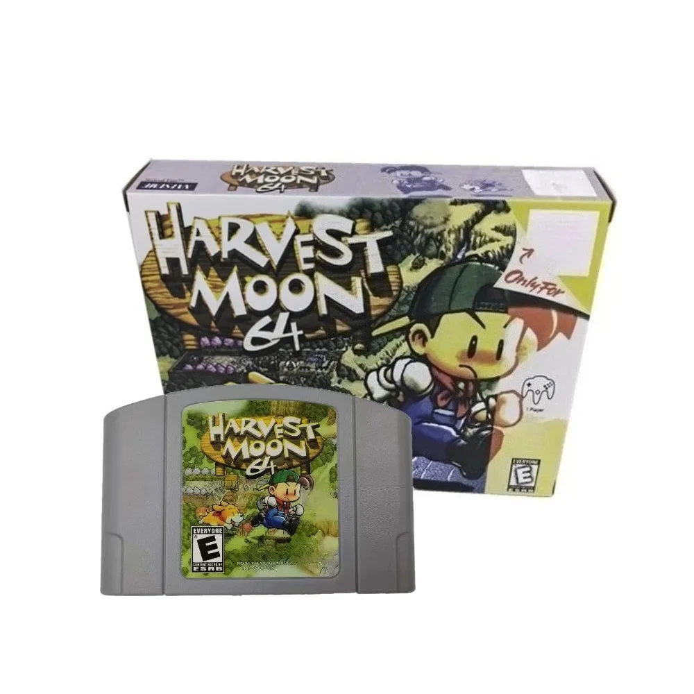 N64 Game Cassette, N64 US NTSC Version 64-bit Console Video Game Cartridge Harvest Moon 64, Collectible Gift, Toy