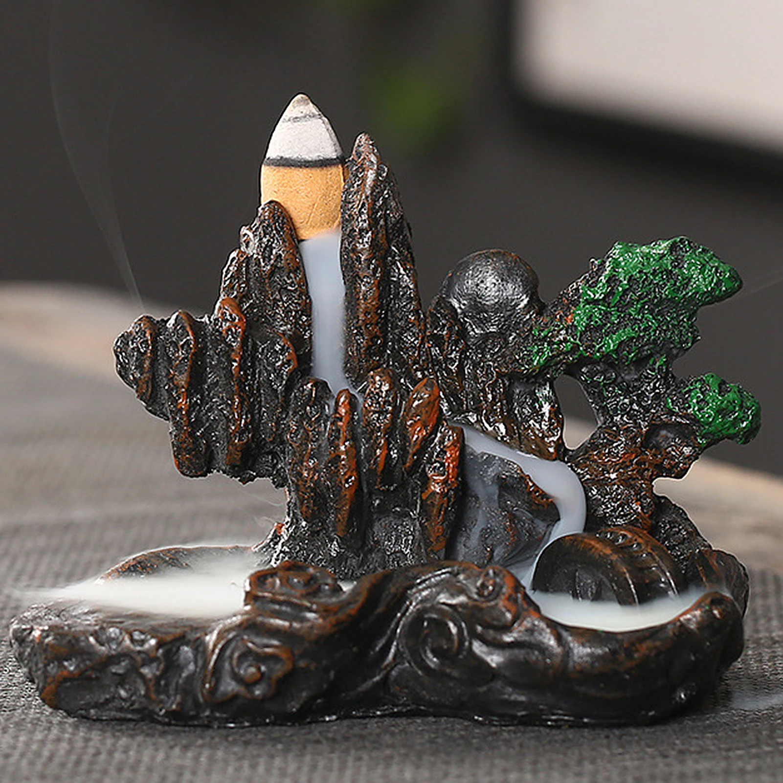 Creative Smoke Waterfall Incense Burner Mountains Rivers Incense Burner Holder Censer Aromatherapy Home Decor Accessaries