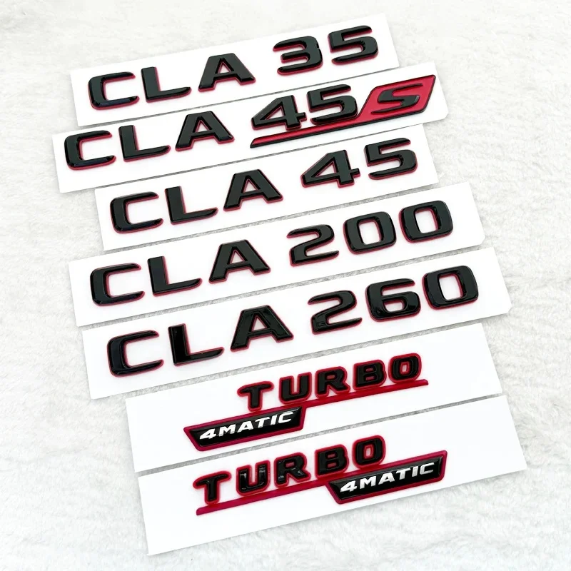 Car Trunk Badge Emblem Logo Sticker Letters For Mercedes Benz CLA 45S CLA35 CLA200 AMG C117 C118 CLA45S TURBO Auto Accessories