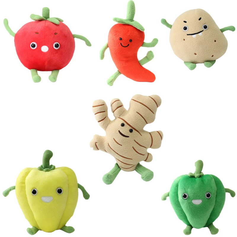 

2025 New Creative Cute Children Fruit Vegetable Plush Toys Realistic Carrot Dolls Parent-Child Educational Soft Stuffed Playtime