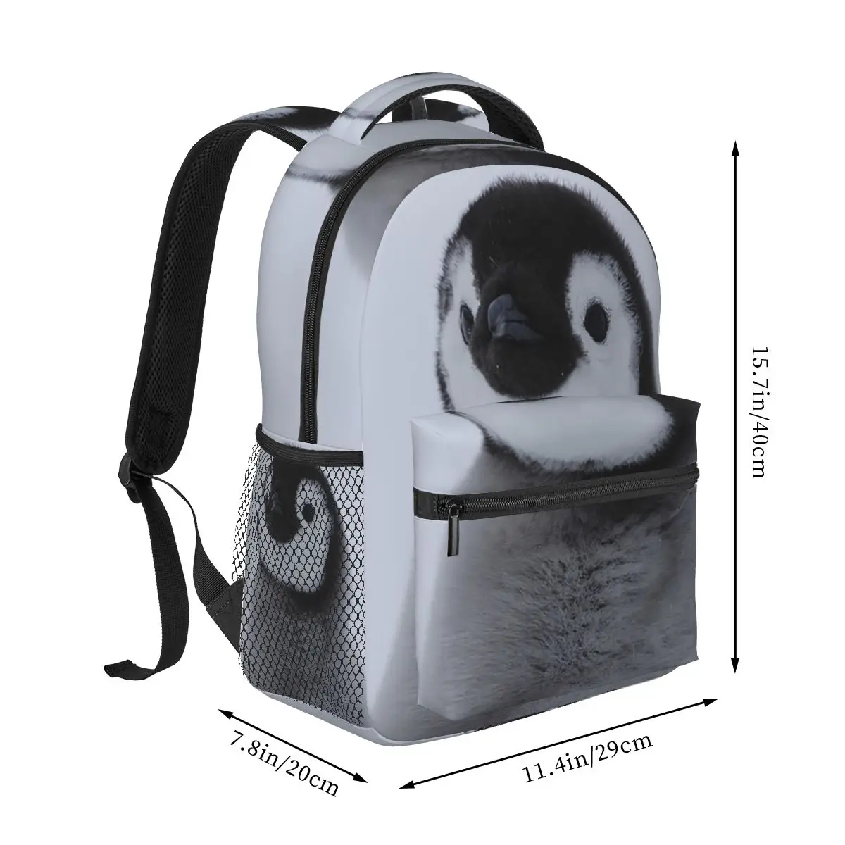 Cute Emperor Penguin Chick 2 Original Size Logo R Backpack Hot Sale Daypack Large Capacity Kids BookBag School Bag Shoulder Bags