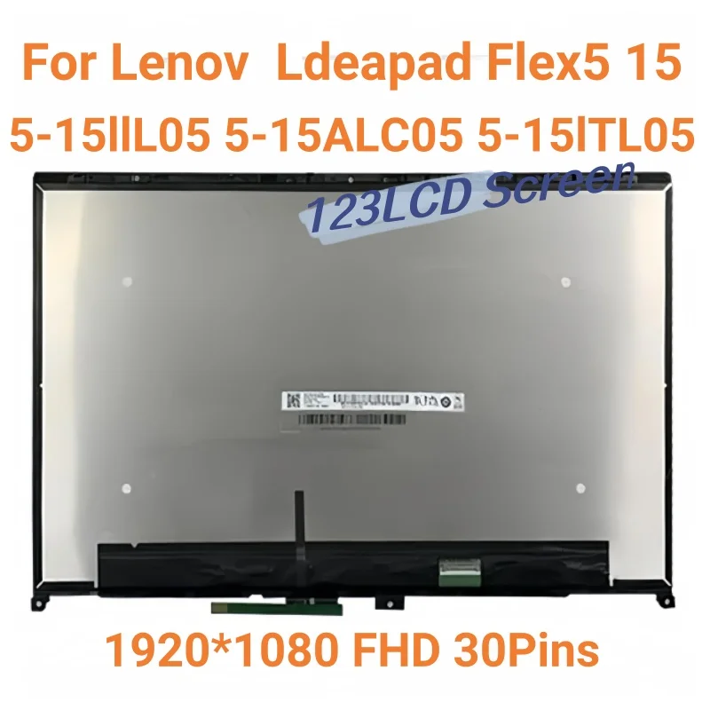 

15,6-дюймовый ЖК-дисплей для ноутбука Lenovo Flex 5 15ITL05 15IIL05 15ALC05, сенсорный ЖК-дисплей 5D10S39643 B156HAN02.5 5D10177943 в сборе