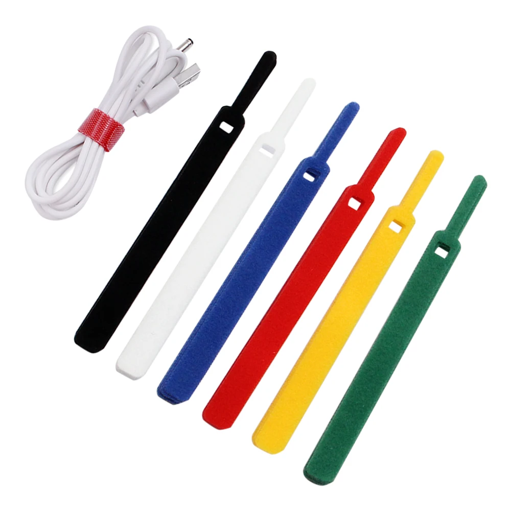 10Pcs Reusable Fastening Cable Ties Adjustable Cord Ties,Nylon Cable Management Straps Hook Loop Cord Organizer Wire Ties