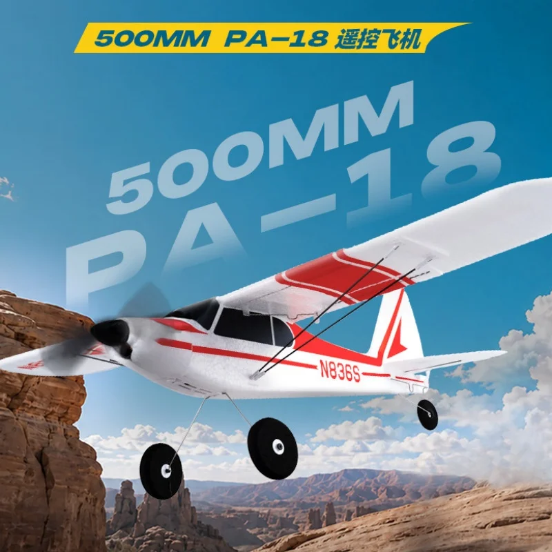 New Blue Arrow Rc Airplane PA-18 500mm Wingspan Electric Fixed Wing Remote Control Glider Model For Beginner Hobby Outdoor Play
