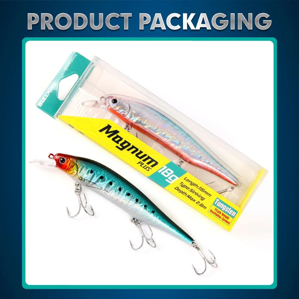 FSTK Sinking Minnow Kanata Fishing Lures 115mm 18g Minnow Crank X80 Tungsten Weight System Saltwater Artificial Bait Max 2.2m