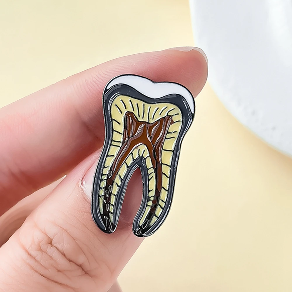 Catuni Teeth Nerve Dentistry Dental Medicine Brooch Pin Enamel Cute Lapel Backpack Badge Jewelry Gift for Dentist Doctor Nurse