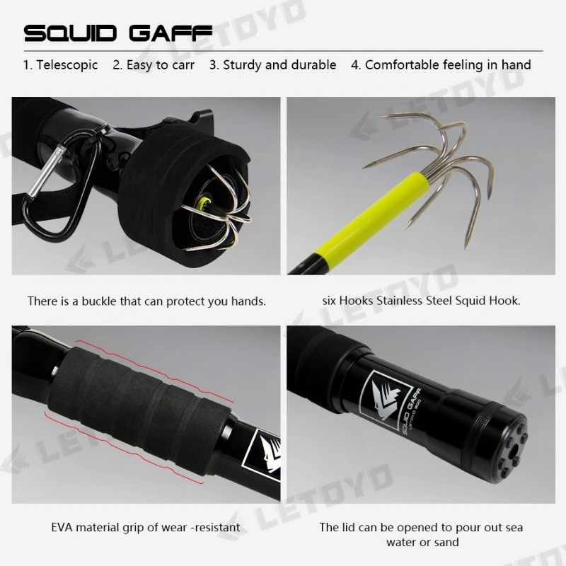 الحبار Gaff الحبار السنانير الصيد Gaff ستة السنانير الحبار أدوات الصيد Webfoot الأخطبوط الصيد الحبار تهزهز