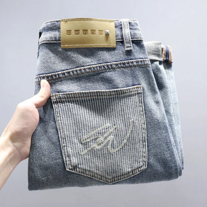 

Street Fashion Luxury Jeans Men's Trendy Slim Straight Classic Casual Long Pants