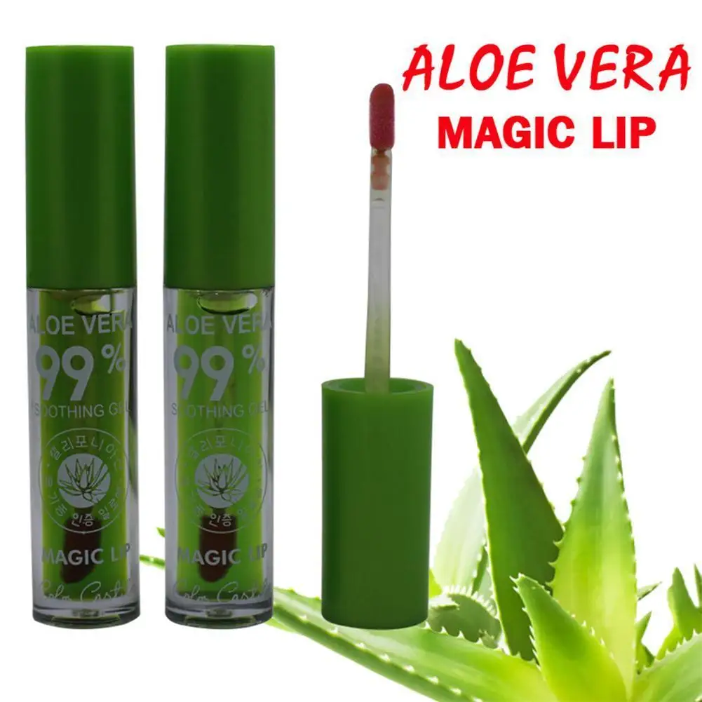 Aloe Vera Discolored Lip Balm/Lip Tint Magic Color Changing Lipstick Moisturizing Lasting Nourishing Lip Gloss Lip Makeup Care