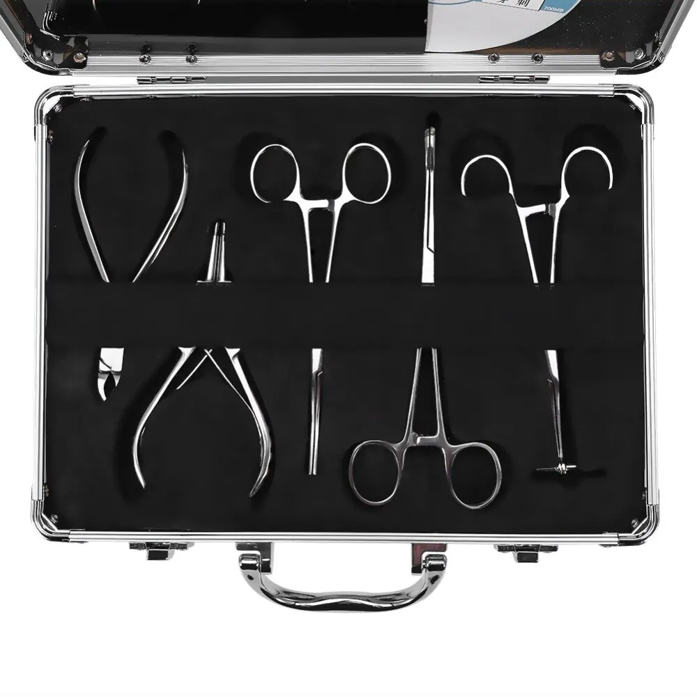 Kit de herramientas de acero inoxidable para Piercing, joyería corporal, tatuaje esterilizado