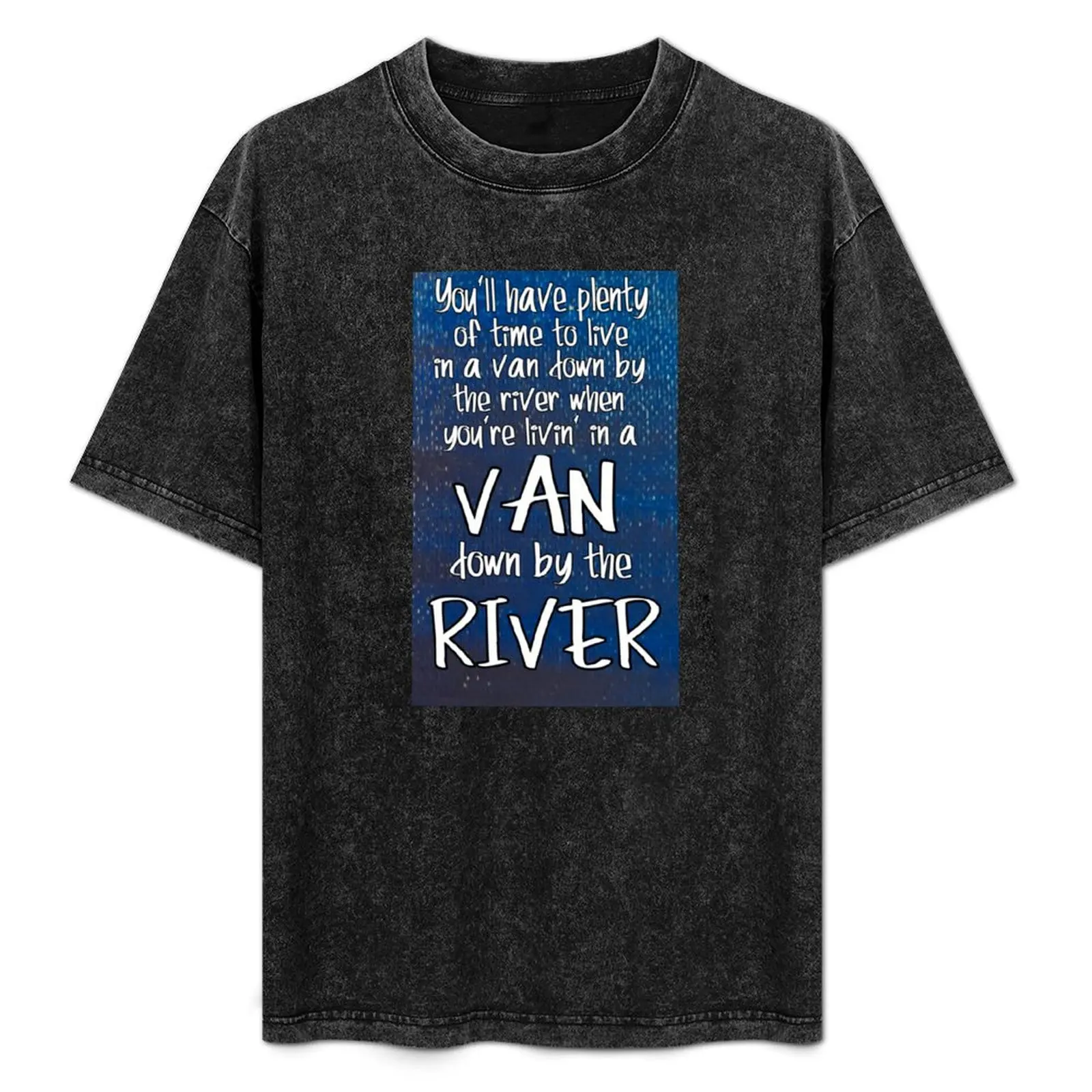 

Van Down By the River T-Shirt Retro Style Print Casual Top
