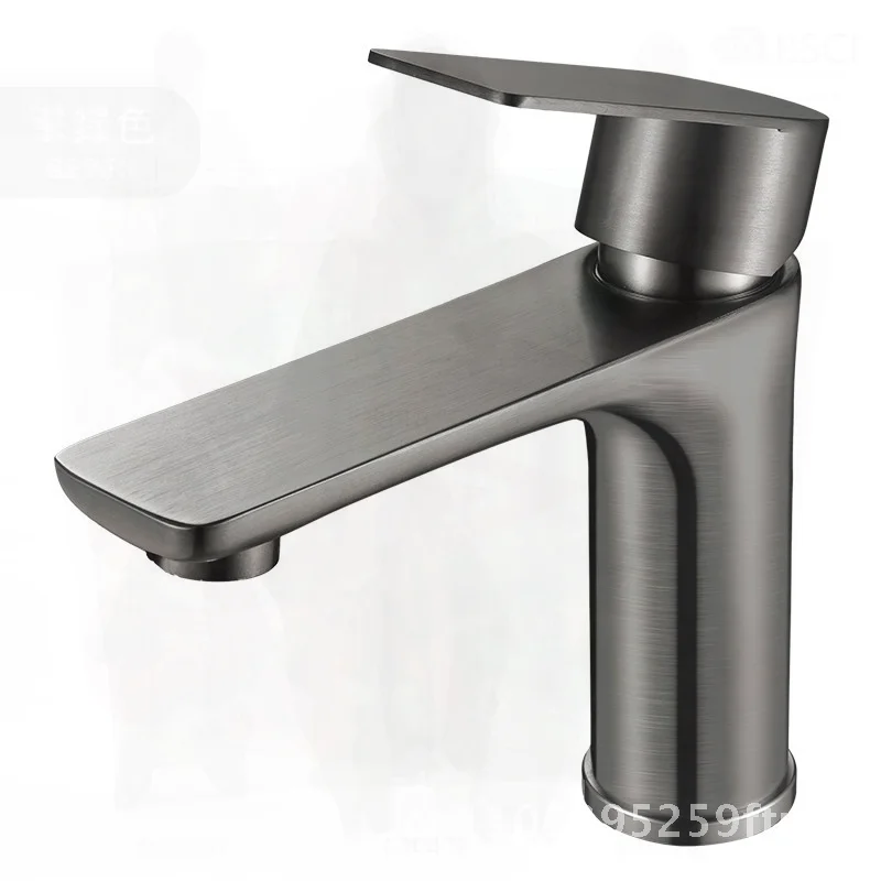 Stainless Steel Household Faucet for Wash Basin - Dual Use Hot And Cold Water Modern Minimalist Design Single-piece Style