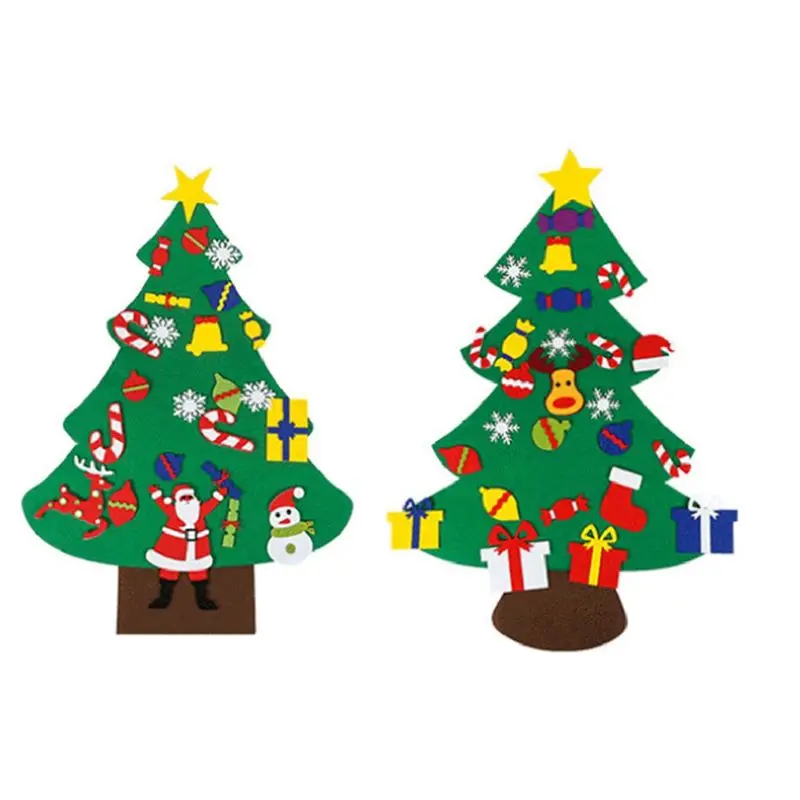 ABDD HOT  2 Pcs Christmas Holiday Gift Felt Cloth Christmas Stickers Candy Dessert Cookie Old Man Snowmans Deer