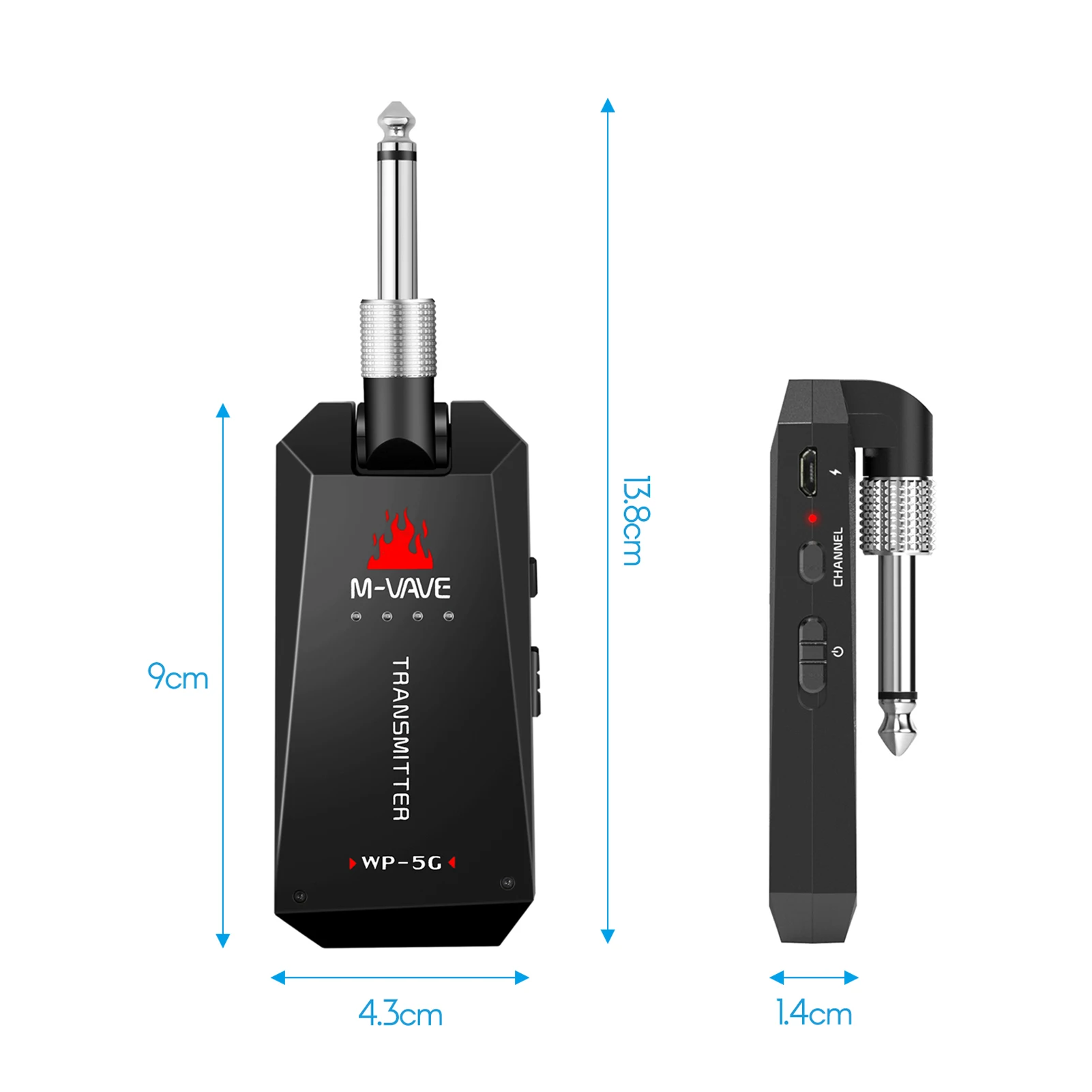 M-VAVE WP-5G 5.8G Wireless Guitar System Rechargeable Audio Transmitter Receiver Guitar Amplifier Guitar Parts & Accessories