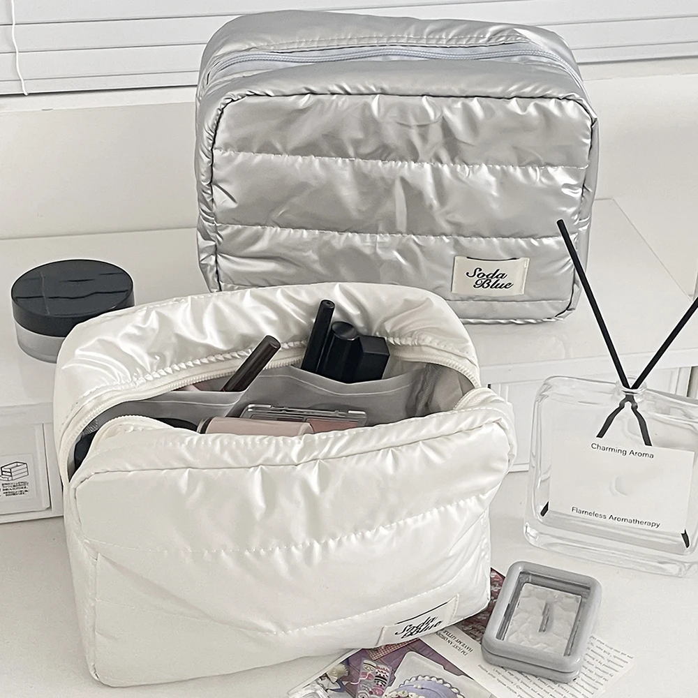 الجملة سعة كبيرة تجميل ضد الماء حقيبة يد السفر النساء مستحضرات التجميل أدوات الزينة كيس التخزين أنيقة السيدات ساحة سستة حقيبة #6