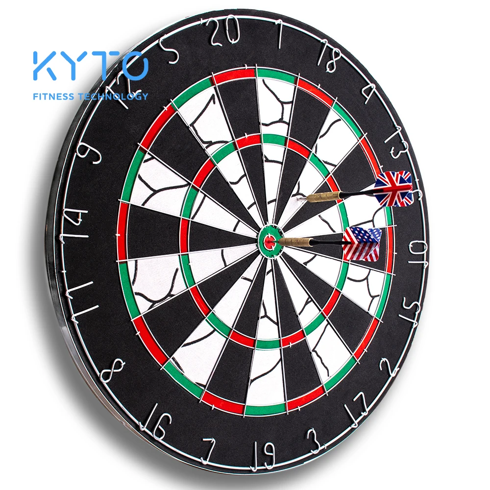 

KYTO Professional Dart Board Steel Tip Darts Set Double Sided with 9 Darts