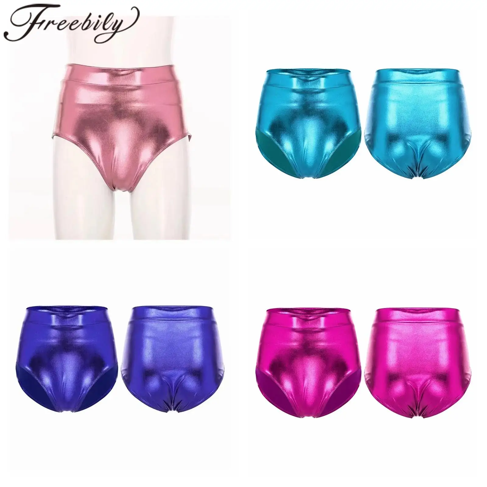 

Hot Pants Women Booty Shorts Sexy Shiny Panties Underpants Metallic Pole Dancing Costume Music Festival Rave Party Bottoms
