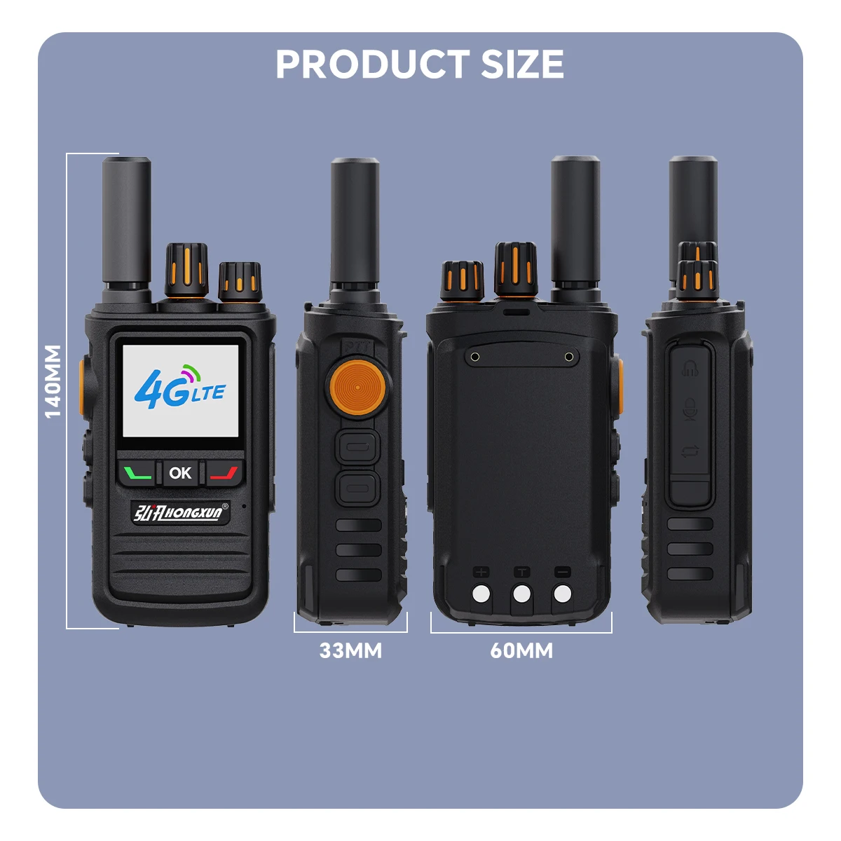 Walkie Talkie HX-T280 4G POC 5000KM Bluetooth GPS SOS LCD Display Wireless Link Anti-Interference High-Fidelity Output camping