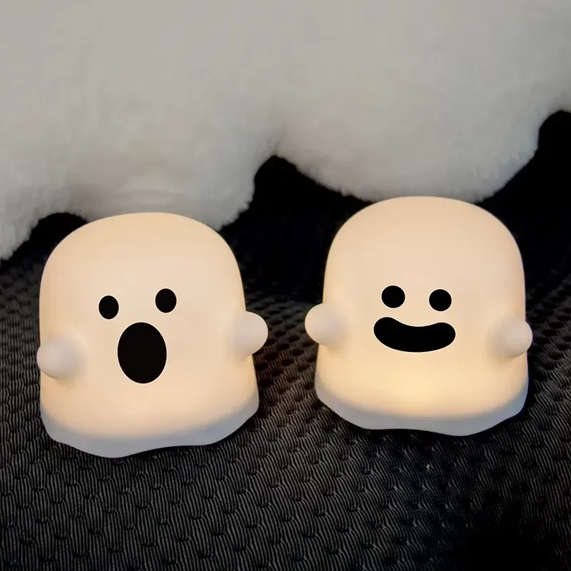 Creative Cute Ghost Night Light USB Rechargeable Touch Sensor LED Desk Lamp Cartoon Baby Nursery Decor Small Table Light