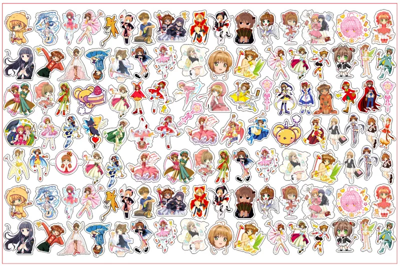 30pcs Random Card Captor Sakura Acrylic Patch DIY Bag Jewelry Crafts Accessories For Keychain Brooch Phone Case 2cm Ornament