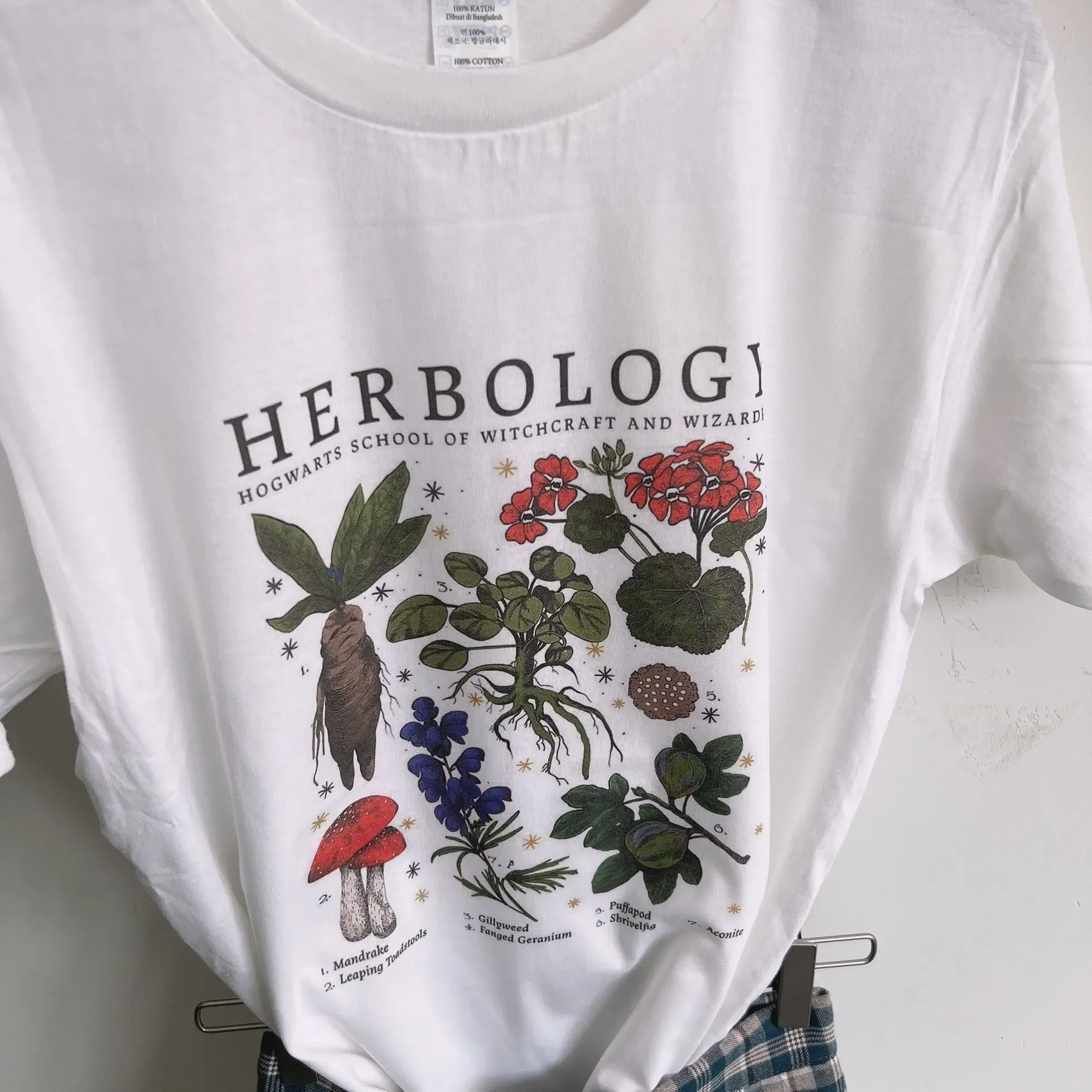 384Herbo Botanical Mandragora Tshirt Herbology Plants Colored Print T-shirtCamiseta Aesthetic Women Gardening Graphic Tee Top