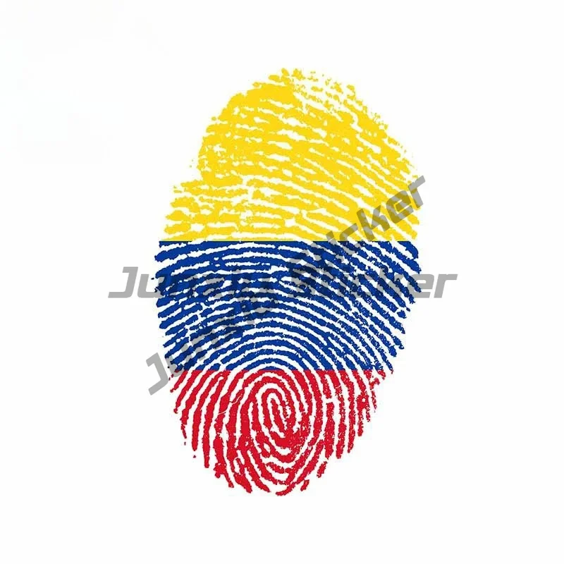 For Colombia Fingerprint Vinyl Car Sticker Personality Custom Printing Waterproof Decal for Vehicle VAN