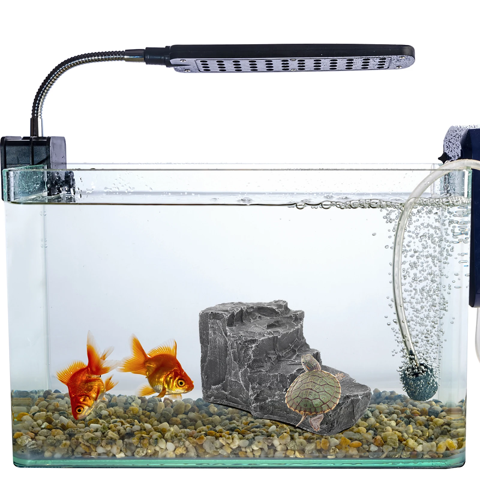 

Resin Turtle Basking Platform Large Climbing Dock Aquarium Decor Reptile Tank Accessories Simulation Stone Turtle