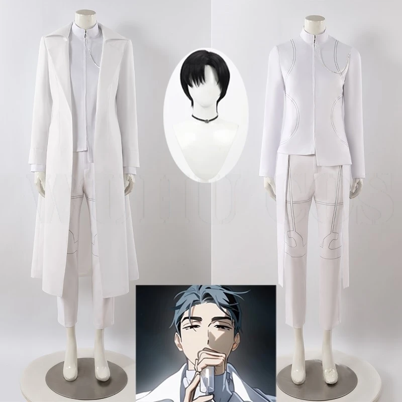 Alien Stage Anime Ivan Cosplay White Sorrow Cosplay Black Wig Role Playing Party Round6 Men Halloween Carnival Costume Outfit