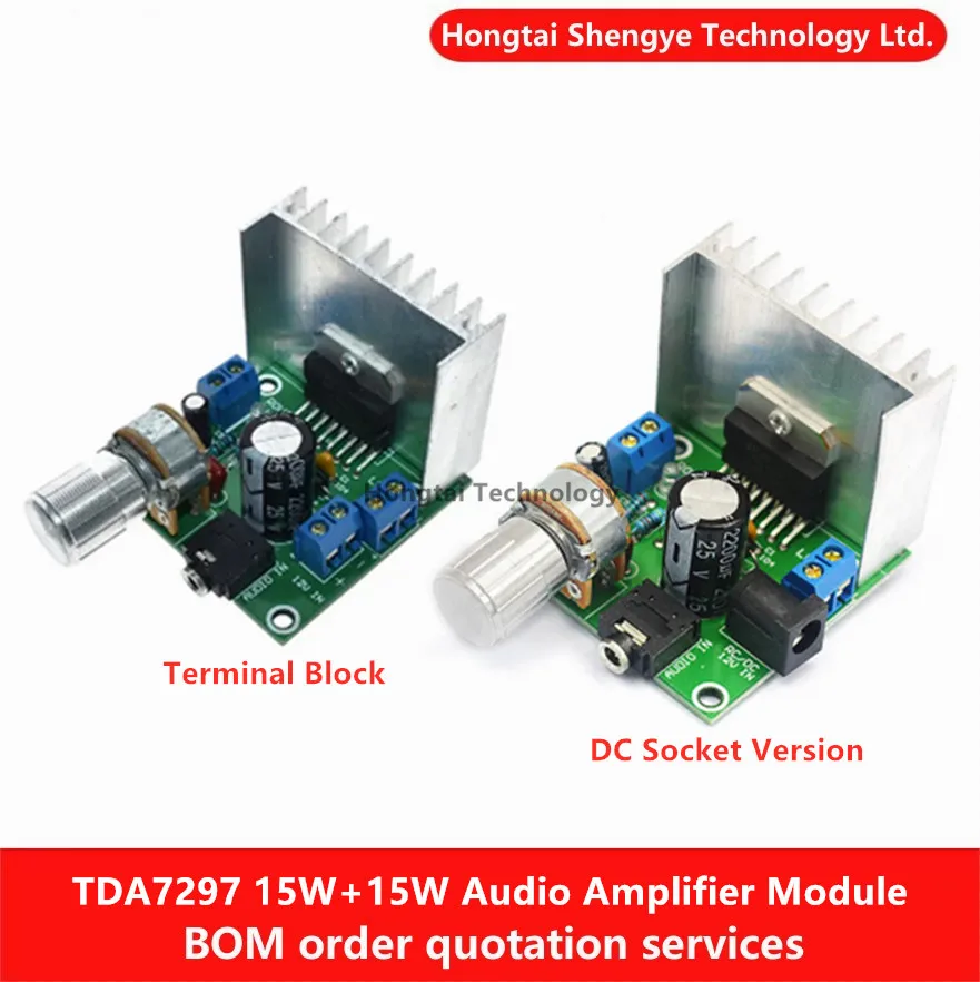 TDA7297 Audio Digital Amplifier Board Module Dual Channel Parts 12V 15W DIY Kit