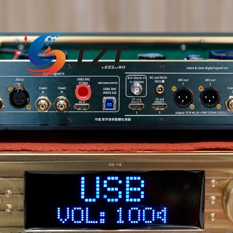 TZT Deluxe/Elite/A/B/C Version Intelligent Digital Processor Jitter Reduction Oversampling XMOS216+CT7601 USB Interface