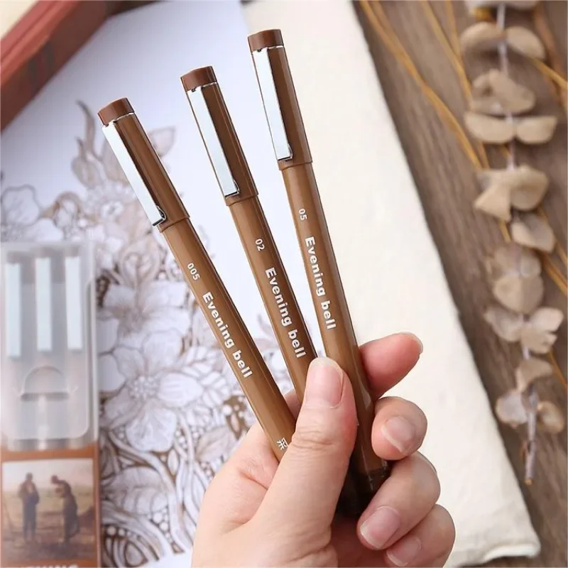 Brown Marker Pen Set Manga Color Pen for Lettering Needle Pen Micron Art Sketch Journaling Watercolor School Supplies Stationery