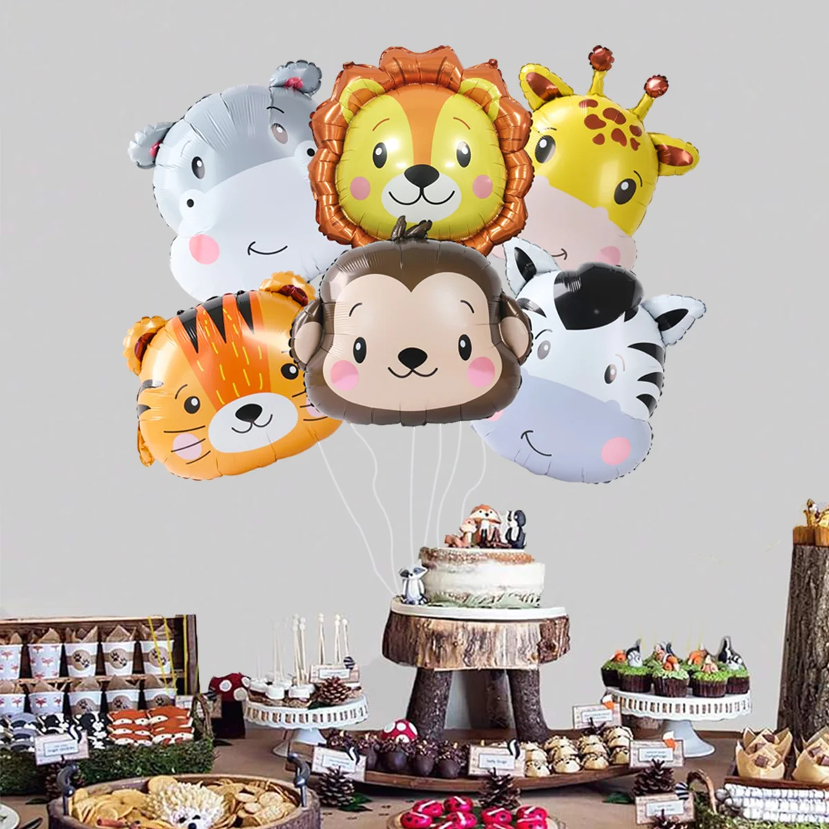 Jungle Animal Balloon Bundle Safari Birthday Party Decoration Wild One Birthday Latex Balloon Jungle Themed Baby Shower Supplies