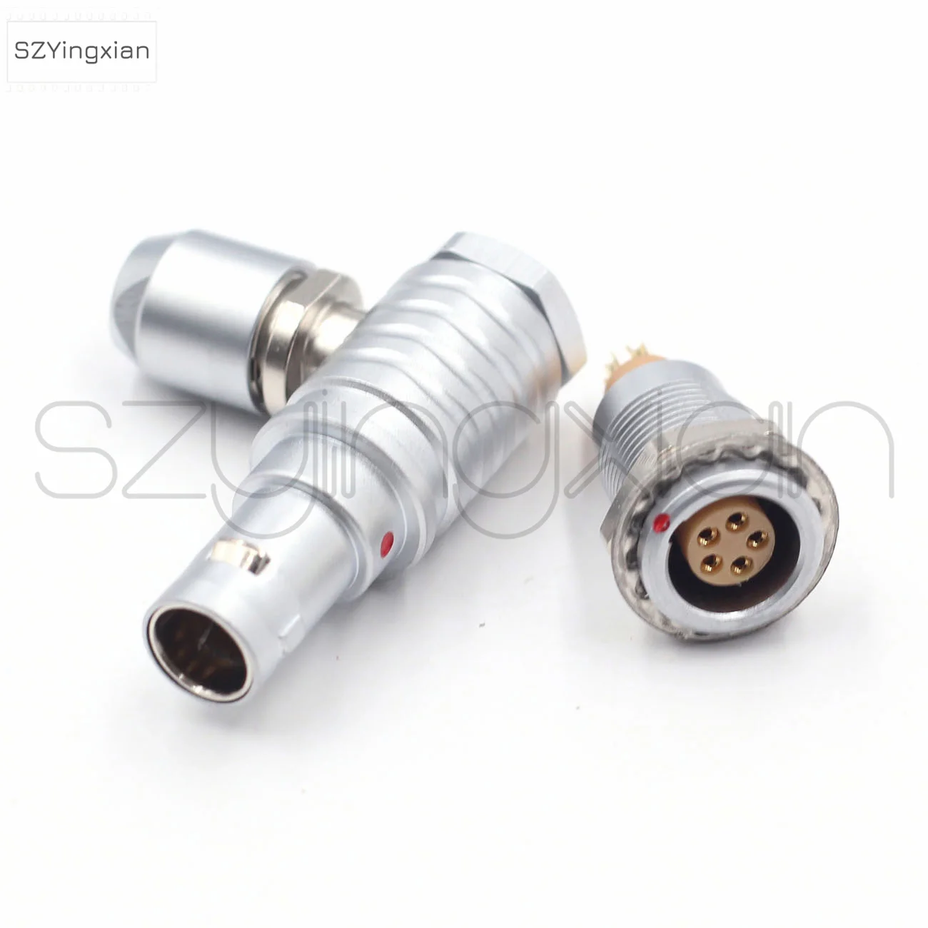 FHG/ECG EGG Socket 0B 5-Pin Right Angle Plug 90 Degree Metal Circular Surveying Instrument Connector Push-Pull Self-Locking