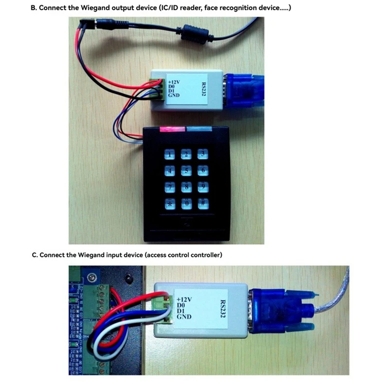 DT21 Wiegand WG26 WG34 to RS232 Converter Module, Support Bidirectional Transmission WG to RS232 Conversion
