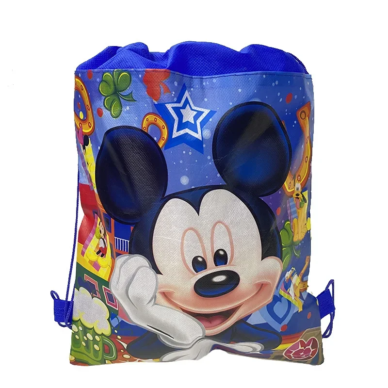 Portable Mickey Minnie Mouse Drawstring Bag Cartoon Kids Backpack Shopping Traveling Bags for Children