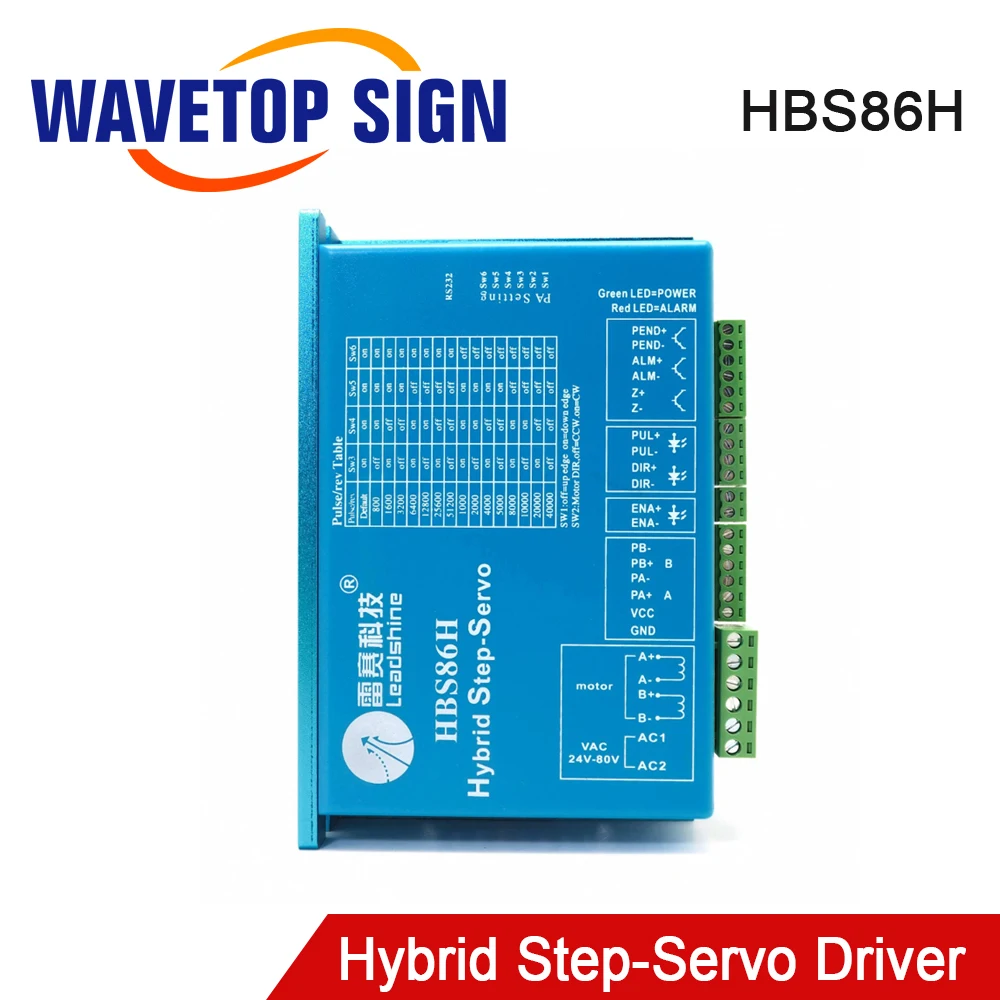 WaveTopSign Leadshine 2Phase HBS86H Hybrid Step-Servo Driver 20-70VAC / 30-100VDC for Co2 Laser Cutting Engraving Machine