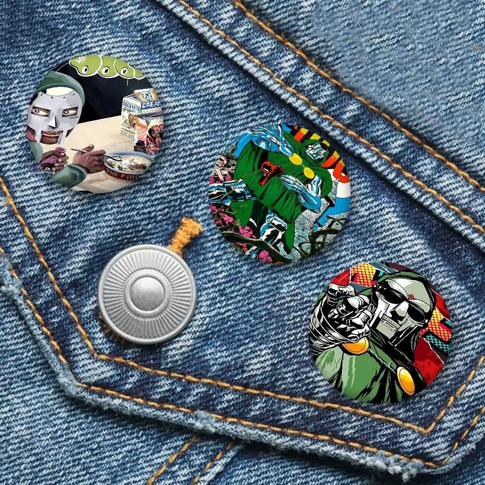 M-MF DOOM Rapper 58mm Cute Anime Figure Icon Badge Handmade Tinplate Brooch for Backpack Clothes Chest Ornament Gifts view 4