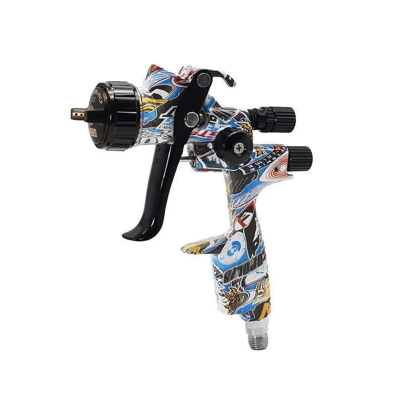 Water Transfer Pattern 1000B HVLP Gravity Spray Gun 1.3mm Nozzle 600ml Cup Auto Painting Sprayer